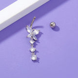 Butterfly Zircon Navel Ring - Body Belly Piercing Jewelry