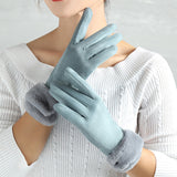 Warm Finger Suede Gloves