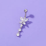 Butterfly Zircon Navel Ring - Body Belly Piercing Jewelry