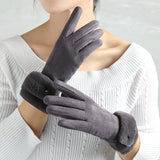 Warm Finger Suede Gloves