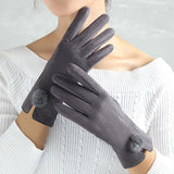 Warm Finger Suede Gloves