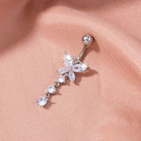 Butterfly Zircon Navel Ring - Body Belly Piercing Jewelry