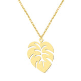 Stainless Steel Necklaces Classic Big Leaves Charm Pendant Chain Choker Fashion Necklace Jewelry
