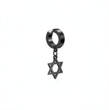 Stainless Steel 1 PC Clip On Non Piercing Earrings For Women Men Black Gold Color Cross Gothic Punk Rock Drop
