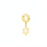 Stainless Steel 1 PC Clip On Non Piercing Earrings For Women Men Black Gold Color Cross Gothic Punk Rock Drop