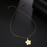 Stainless Steel Necklace For Women Man Blossom Flower Pendant Necklace Jewelry