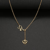 Stainless Steel Necklaces Stethoscope Electrocardiogram Pendant Collar Chain Fashion Necklace For Woman Jewelry
