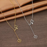 Stainless Steel Necklaces Stethoscope Electrocardiogram Pendant Collar Chain Fashion Necklace For Woman Jewelry