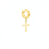 Stainless Steel 1 PC Clip On Non Piercing Earrings For Women Men Black Gold Color Cross Gothic Punk Rock Drop