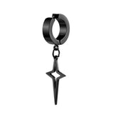 Stainless Steel 1 PC Clip On Non Piercing Earrings For Women Men Black Gold Color Cross Gothic Punk Rock Drop