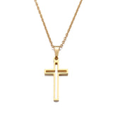 Stainless Steel Necklace For Women Lover's Gold And Rose Gold Color Chain Cross Necklace Small Cross Religious Jewelry