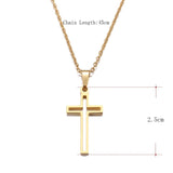 Stainless Steel Necklace For Women Lover's Gold And Rose Gold Color Chain Cross Necklace Small Cross Religious Jewelry
