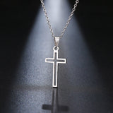 Stainless Steel Necklace For Women Lover's Gold And Rose Gold Color Chain Cross Necklace Small Cross Religious Jewelry