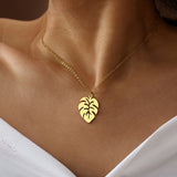 Stainless Steel Necklaces Classic Big Leaves Charm Pendant Chain Choker Fashion Necklace Jewelry