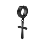 Stainless Steel 1 PC Clip On Non Piercing Earrings For Women Men Black Gold Color Cross Gothic Punk Rock Drop