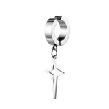 Stainless Steel 1 PC Clip On Non Piercing Earrings For Women Men Black Gold Color Cross Gothic Punk Rock Drop