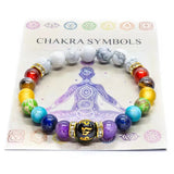 7 Chakra Bracelet with Meaning for Men Women Natural Crystal Healing Anxiety Jewelry Mandala Yoga Meditation Gift