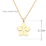 Stainless Steel Necklace For Women Man Blossom Flower Pendant Necklace Jewelry