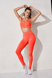 Ribbed Yoga Clothing Set Women High Waist Leggings And Top Bra Two Piece Set Seamless  Fitness Workout Outfits Gym Wear