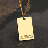 Stainless Steel Necklaces Square Letters The World Is Yours Pendants Chain Collar Waterproof Necklace  Jewelry