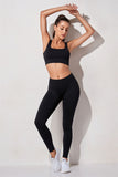 Ribbed Yoga Clothing Set Women High Waist Leggings And Top Bra Two Piece Set Seamless  Fitness Workout Outfits Gym Wear