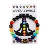 7 Chakra Bracelet with Meaning for Men Women Natural Crystal Healing Anxiety Jewelry Mandala Yoga Meditation Gift