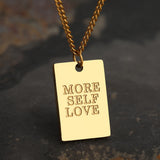 Stainless Steel Necklaces Square Letters The World Is Yours Pendants Chain Collar Waterproof Necklace  Jewelry