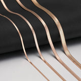 Stainless Steel Necklaces Fashion Unisex Waterproof Filmy Snake Chain Herringbone Choker Men Necklace or Women Jewelry