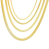Stainless Steel Necklaces Fashion Unisex Waterproof Filmy Snake Chain Herringbone Choker Men Necklace or Women Jewelry