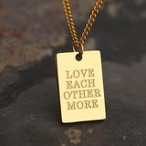 Stainless Steel Necklaces Square Letters The World Is Yours Pendants Chain Collar Waterproof Necklace  Jewelry