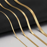 Stainless Steel Necklaces Fashion Unisex Waterproof Filmy Snake Chain Herringbone Choker Men Necklace or Women Jewelry