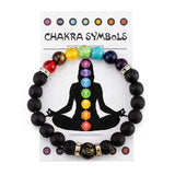 7 Chakra Bracelet with Meaning for Men Women Natural Crystal Healing Anxiety Jewelry Mandala Yoga Meditation Gift