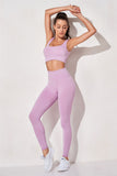 Ribbed Yoga Clothing Set Women High Waist Leggings And Top Bra Two Piece Set Seamless  Fitness Workout Outfits Gym Wear