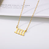 Angel Number 1111 Necklaces Stainless Steel Chain Choker Collar 11:11 Necklace Numerology
