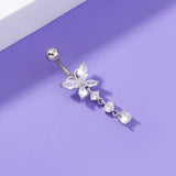 Butterfly Zircon Navel Ring - Body Belly Piercing Jewelry