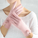 Warm Finger Suede Gloves